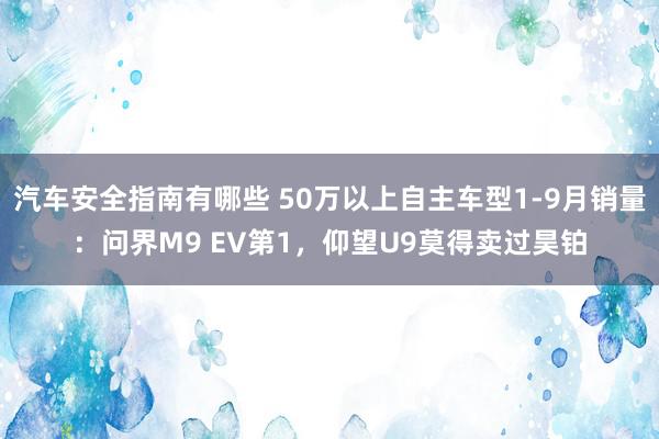 汽车安全指南有哪些 50万以上自主车型1-9月销量：问界M9 EV第1，仰望U9莫得卖过昊铂