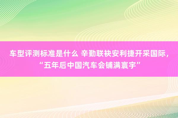 车型评测标准是什么 辛勤联袂安利捷开采国际，“五年后中国汽车会铺满寰宇”