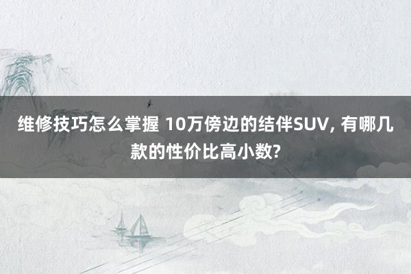 维修技巧怎么掌握 10万傍边的结伴SUV, 有哪几款的性价比高小数?