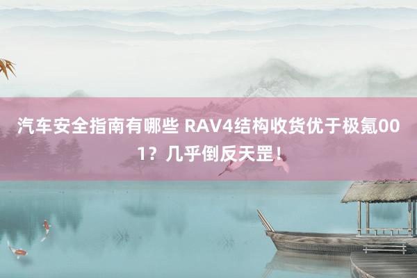 汽车安全指南有哪些 RAV4结构收货优于极氪001？几乎倒反天罡！