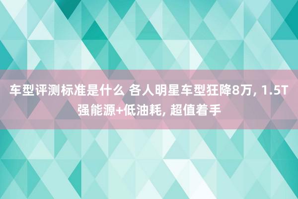 车型评测标准是什么 各人明星车型狂降8万, 1.5T强能源+低油耗, 超值着手