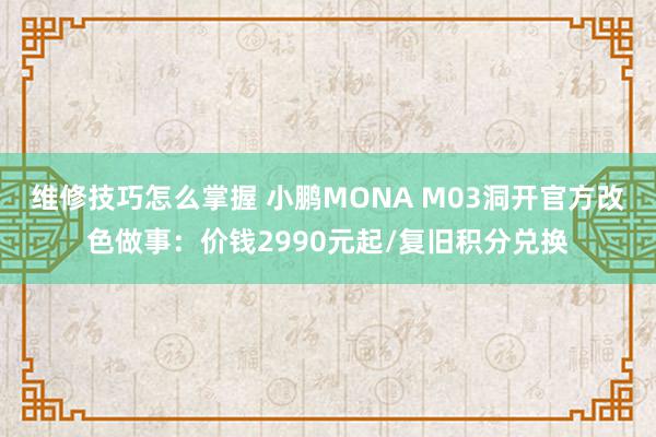 维修技巧怎么掌握 小鹏MONA M03洞开官方改色做事：价钱2990元起/复旧积分兑换