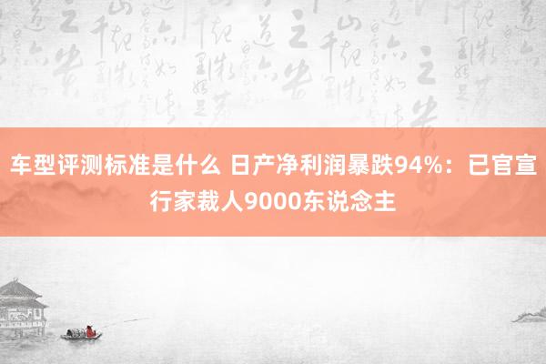 车型评测标准是什么 日产净利润暴跌94%：已官宣行家裁人9000东说念主