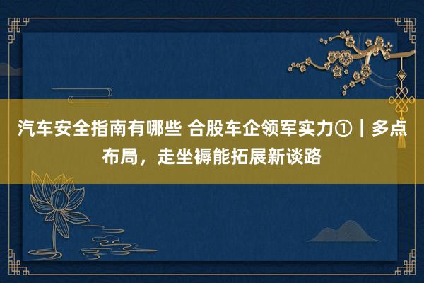 汽车安全指南有哪些 合股车企领军实力①｜多点布局，走坐褥能拓展新谈路