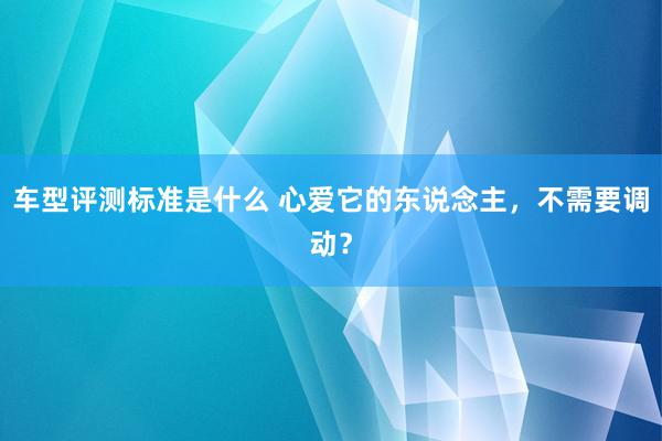 车型评测标准是什么 心爱它的东说念主，不需要调动？