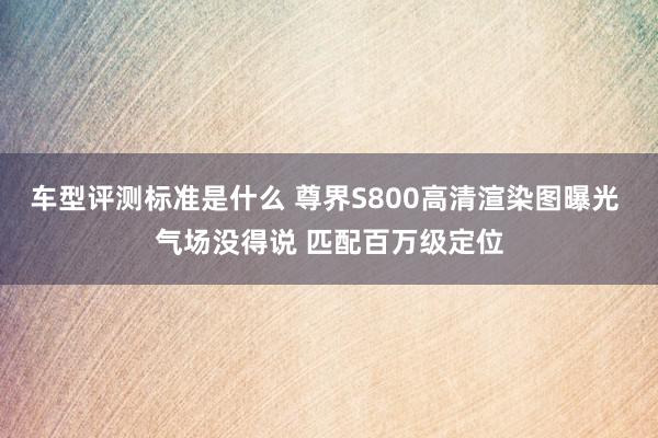 车型评测标准是什么 尊界S800高清渲染图曝光 气场没得说 匹配百万级定位