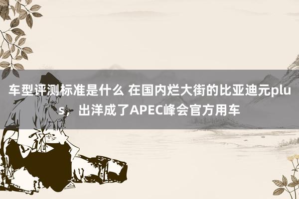 车型评测标准是什么 在国内烂大街的比亚迪元plus，出洋成了APEC峰会官方用车