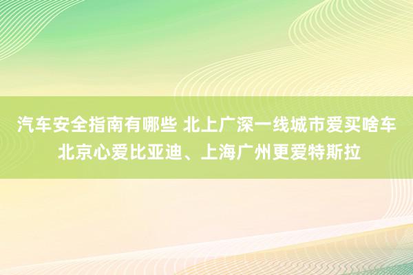 汽车安全指南有哪些 北上广深一线城市爱买啥车 北京心爱比亚迪、上海广州更爱特斯拉