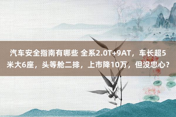 汽车安全指南有哪些 全系2.0T+9AT，车长超5米大6座，头等舱二排，上市降10万，但没忠心？