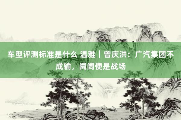 车型评测标准是什么 温雅｜曾庆洪：广汽集团不成输，阛阓便是战场