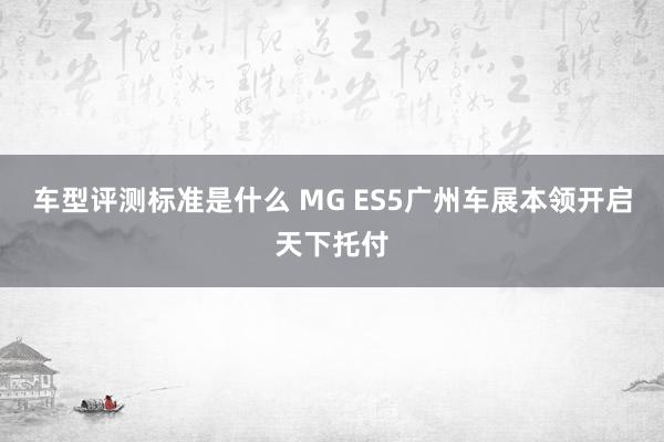 车型评测标准是什么 MG ES5广州车展本领开启天下托付