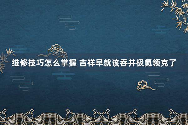 维修技巧怎么掌握 吉祥早就该吞并极氪领克了