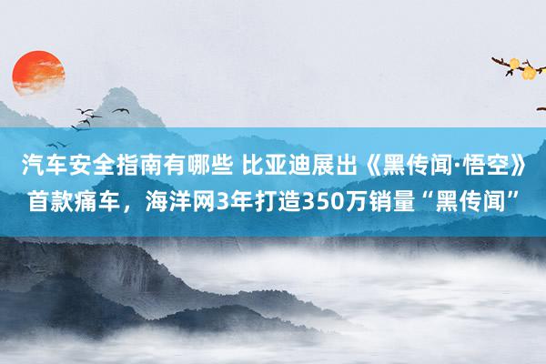 汽车安全指南有哪些 比亚迪展出《黑传闻·悟空》首款痛车，海洋网3年打造350万销量“黑传闻”