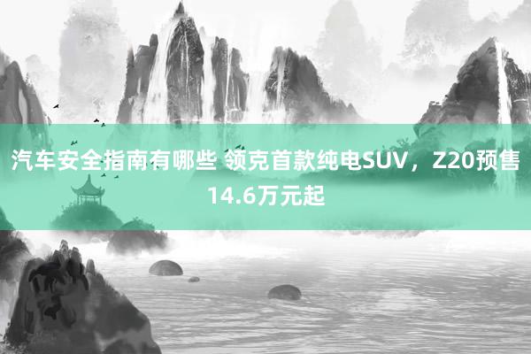 汽车安全指南有哪些 领克首款纯电SUV，Z20预售14.6万元起