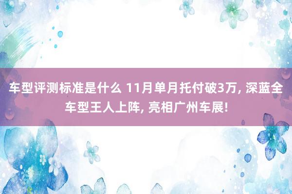 车型评测标准是什么 11月单月托付破3万, 深蓝全车型王人上阵, 亮相广州车展!