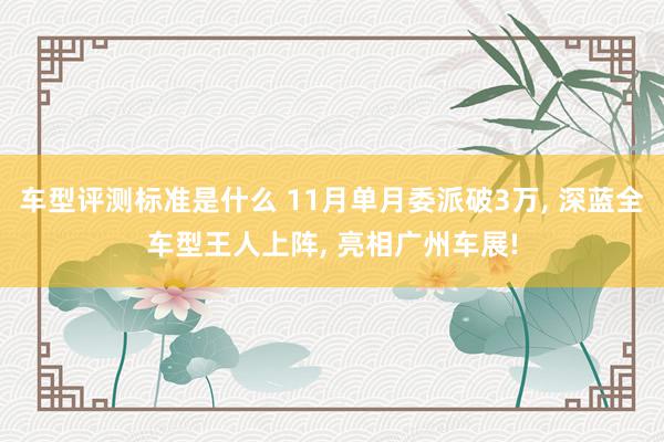 车型评测标准是什么 11月单月委派破3万, 深蓝全车型王人上阵, 亮相广州车展!