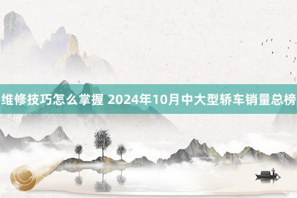 维修技巧怎么掌握 2024年10月中大型轿车销量总榜