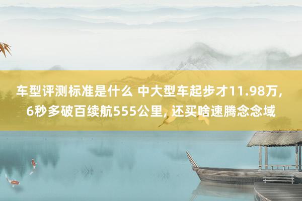 车型评测标准是什么 中大型车起步才11.98万, 6秒多破百续航555公里, 还买啥速腾念念域