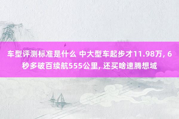 车型评测标准是什么 中大型车起步才11.98万, 6秒多破百续航555公里, 还买啥速腾想域