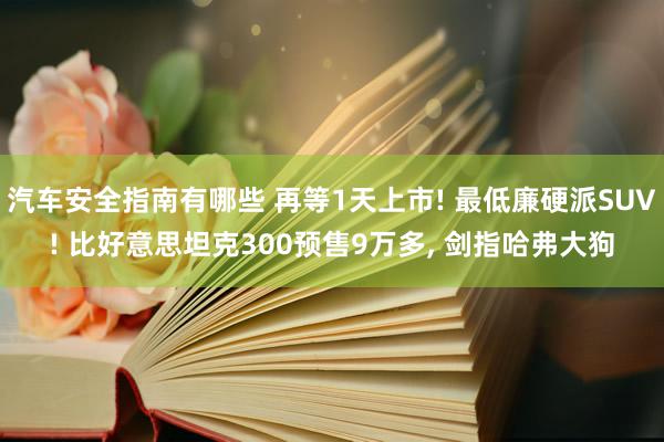 汽车安全指南有哪些 再等1天上市! 最低廉硬派SUV! 比好意思坦克300预售9万多, 剑指哈弗大狗