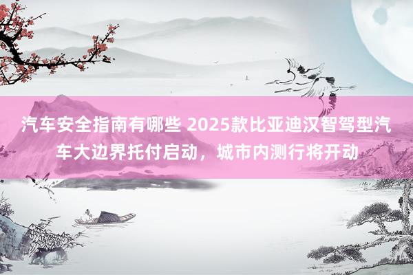 汽车安全指南有哪些 2025款比亚迪汉智驾型汽车大边界托付启动，城市内测行将开动