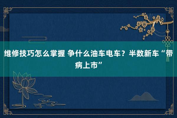 维修技巧怎么掌握 争什么油车电车？半数新车“带病上市”