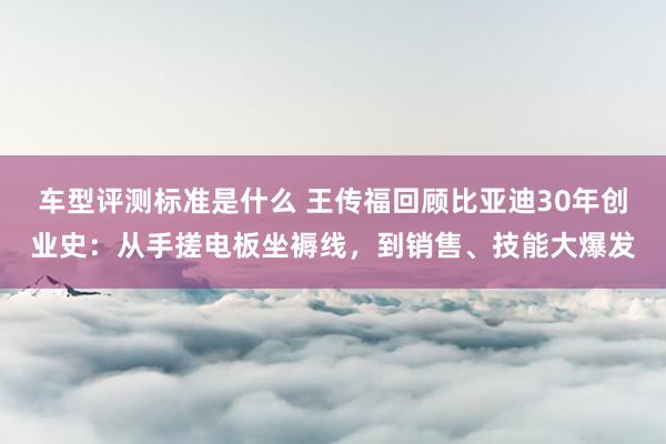 车型评测标准是什么 王传福回顾比亚迪30年创业史：从手搓电板坐褥线，到销售、技能大爆发