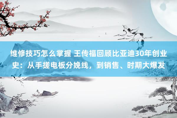 维修技巧怎么掌握 王传福回顾比亚迪30年创业史：从手搓电板分娩线，到销售、时期大爆发