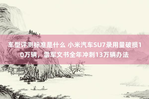 车型评测标准是什么 小米汽车SU7录用量破损10万辆，雷军文书全年冲刺13万辆办法