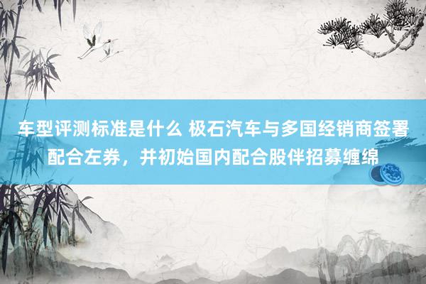 车型评测标准是什么 极石汽车与多国经销商签署配合左券，并初始国内配合股伴招募缠绵