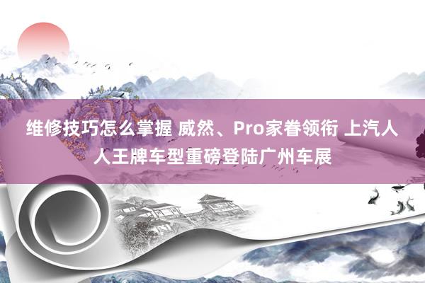 维修技巧怎么掌握 威然、Pro家眷领衔 上汽人人王牌车型重磅登陆广州车展