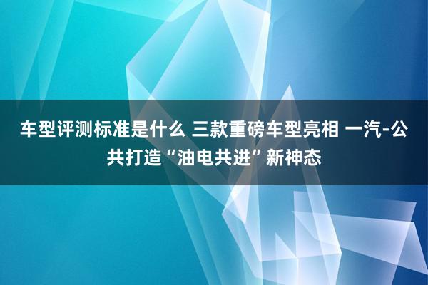 车型评测标准是什么 三款重磅车型亮相 一汽-公共打造“油电共进”新神态