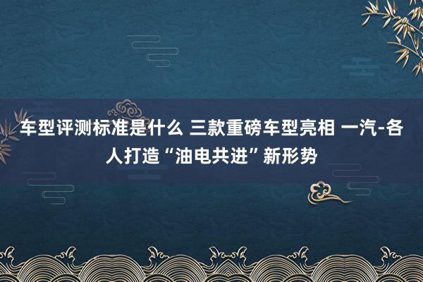 车型评测标准是什么 三款重磅车型亮相 一汽-各人打造“油电共进”新形势