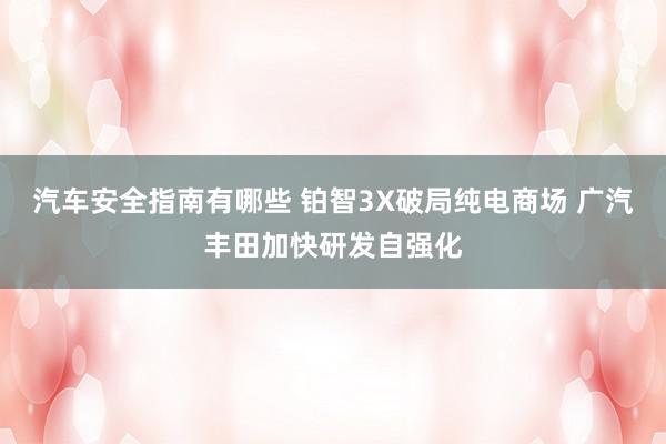 汽车安全指南有哪些 铂智3X破局纯电商场 广汽丰田加快研发自强化